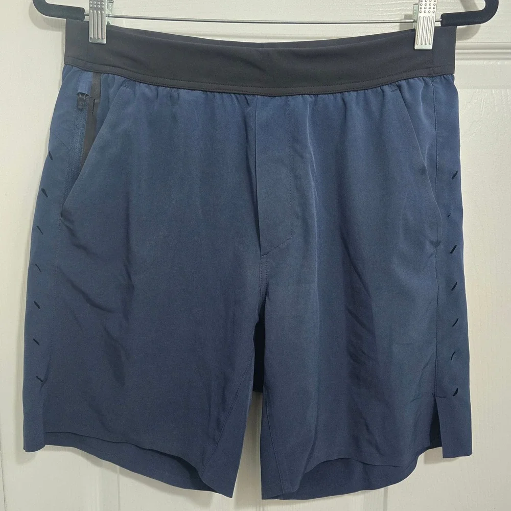 Ten Thousand Mens Interval Short 7 Inch Navy Blue Training Gym TTSH002V2 Medium